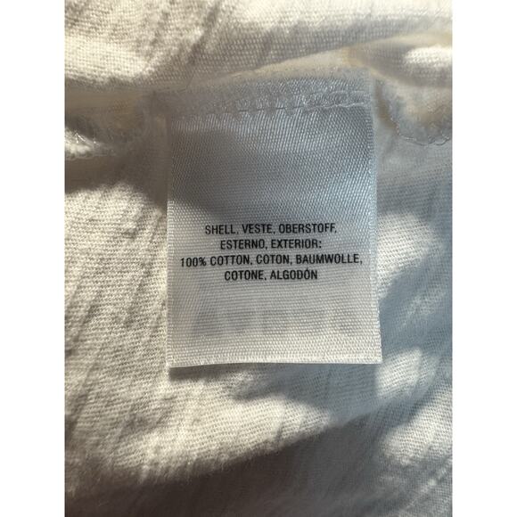 Anthropologie Meadow Rue White Bow Back Top L Puff Sleeve Effortless Chic - Picture 6 of 8